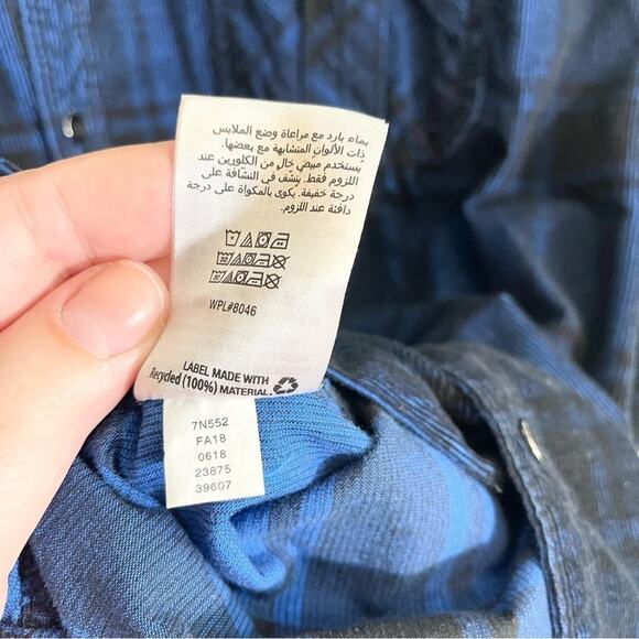 INC Men's Blue Plaid Button Down with Leather Accents Size XXL - Picture 10 of 14